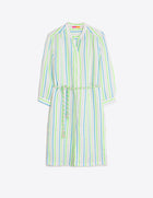 Vilagallo Rebecca Dress -  Neon Green Stripes