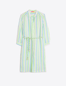 Vilagallo Rebecca Dress -  Neon Green Stripes