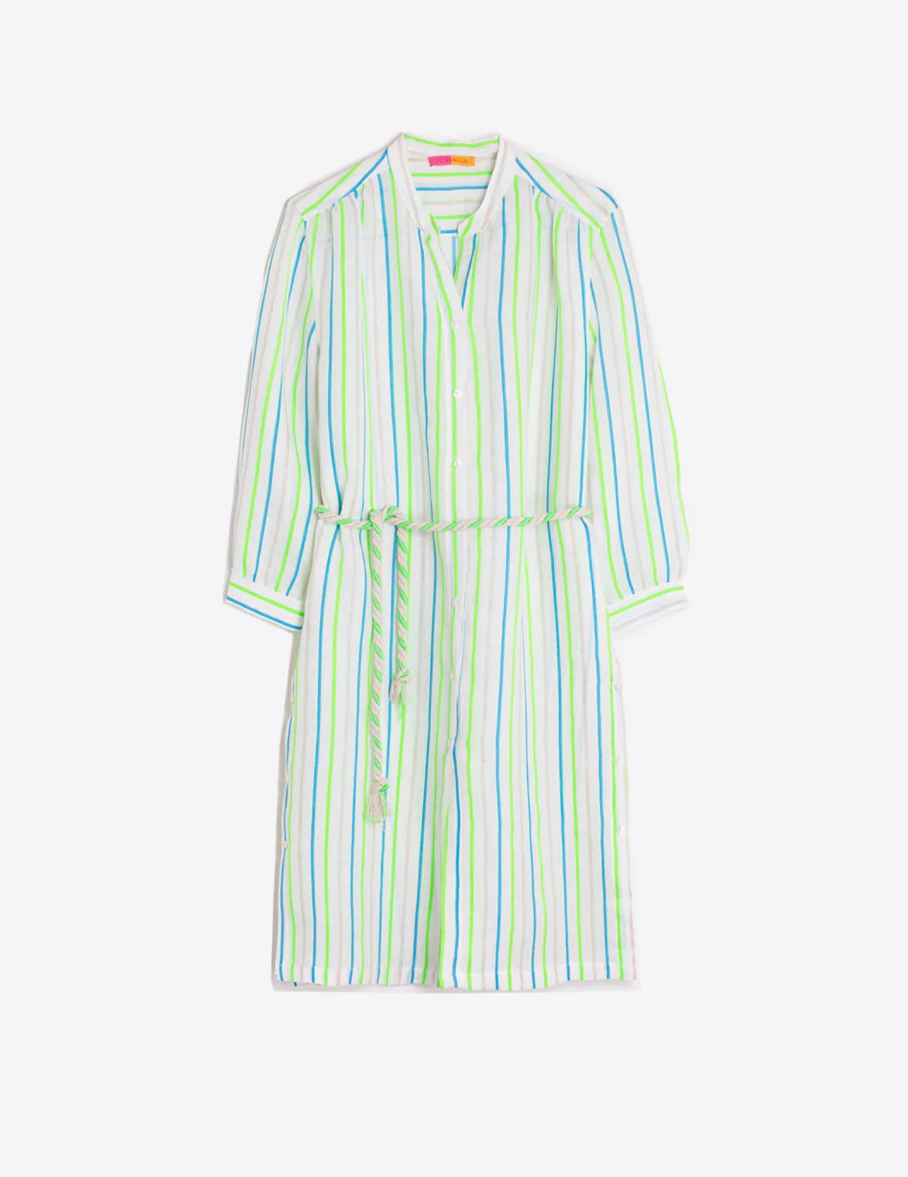 Vilagallo Rebecca Dress -  Neon Green Stripes