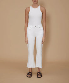 LE JEAN Bella Crop Flare - White