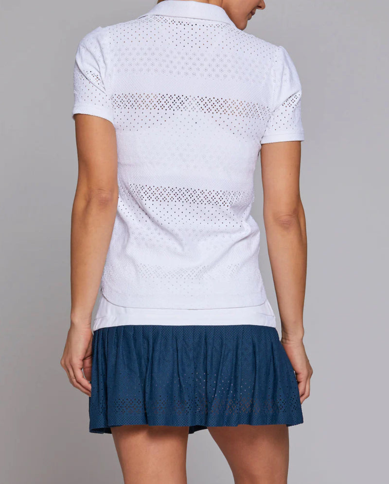 L'Etoile Sport Lace Polo - White