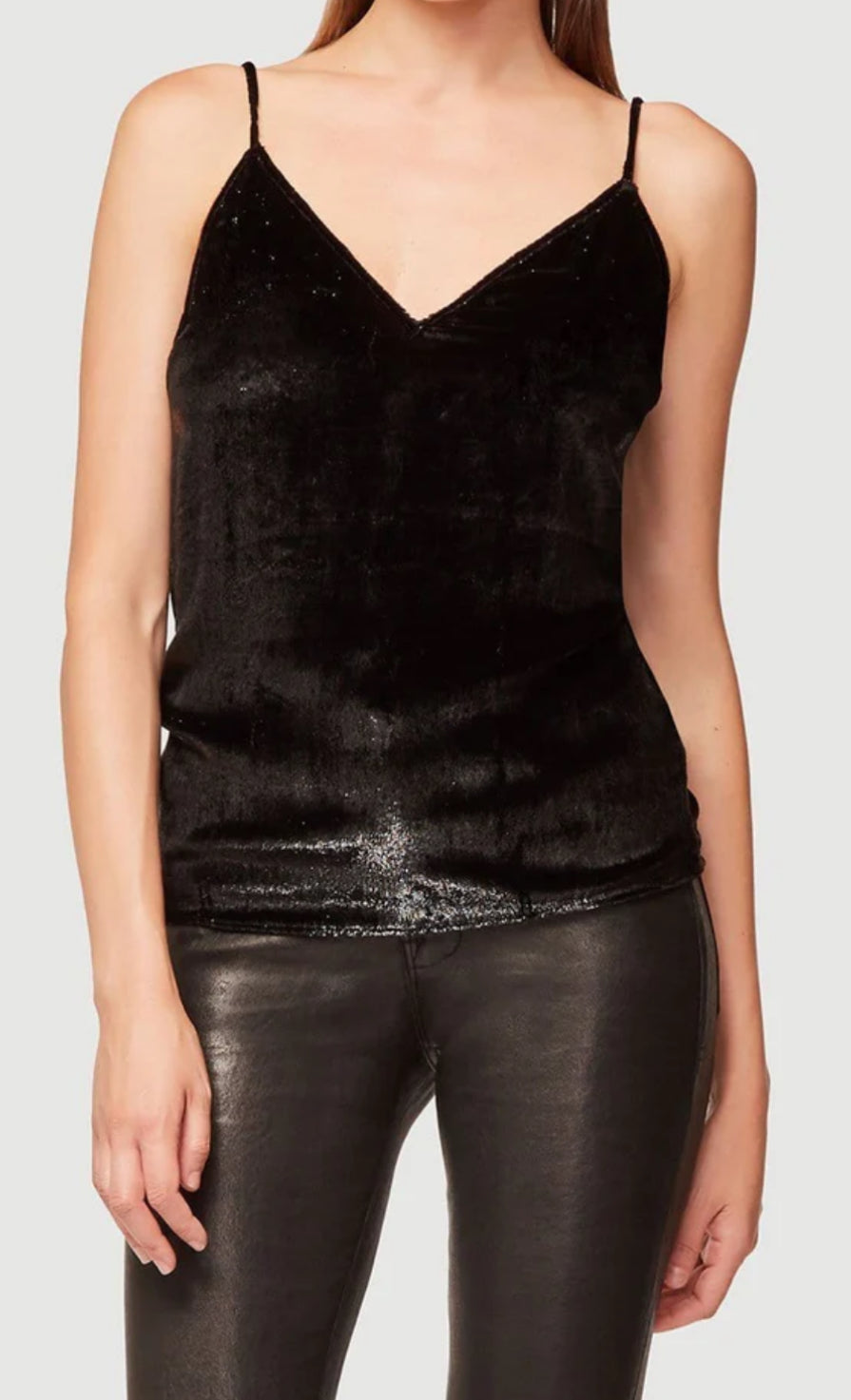 Frame Velvet Shimmer Camisole - Noir