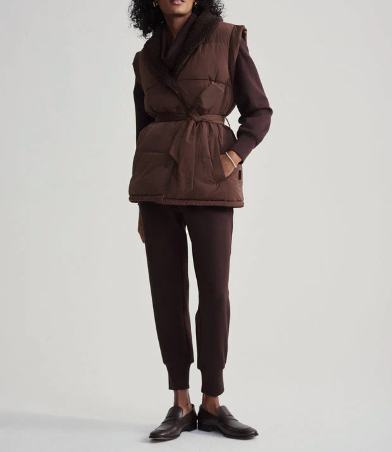 Varley Lanville Reversible Gilet - Chestnut/Coffee Bean