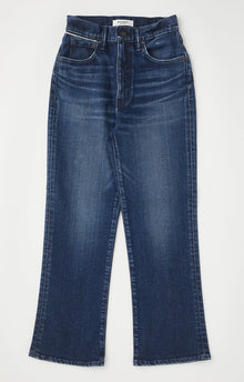 Moussy Vintage Emma Cropped Flare Jeans - Dark Blue