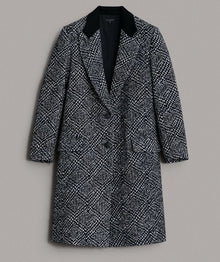 rag & bone Wooster Wool Blend Coat - Black/White