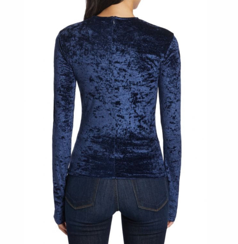 Frame Velvet Top - Blu Scuro