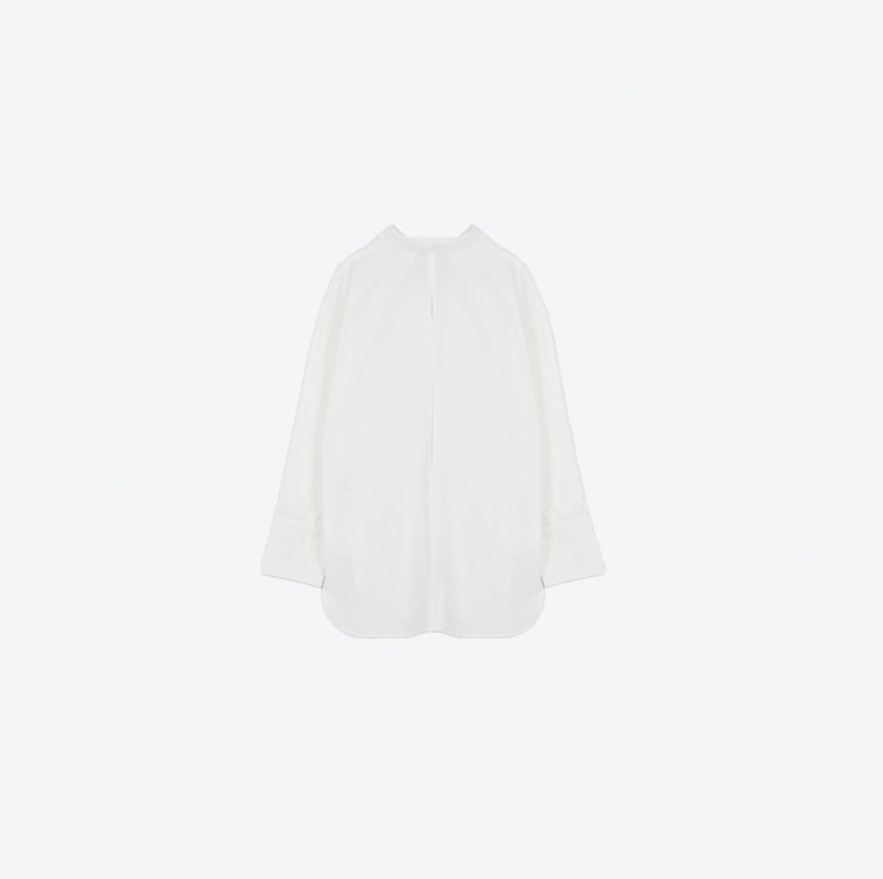 Ragdoll LA Oversized Cotton Shirt With Slit – White