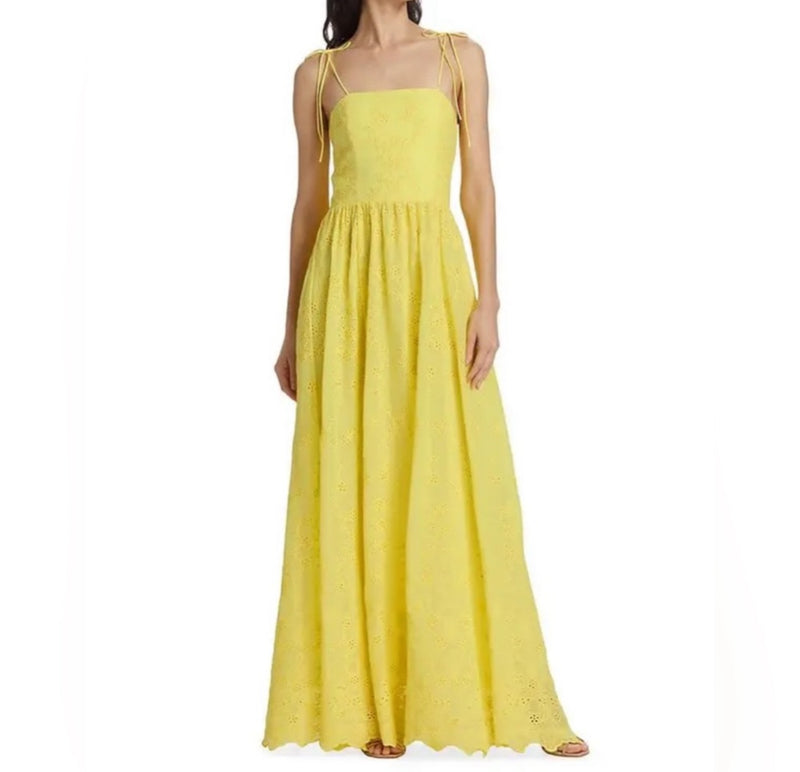 alice + olivia Juniper Tie Strap Maxi Dress - Lemon