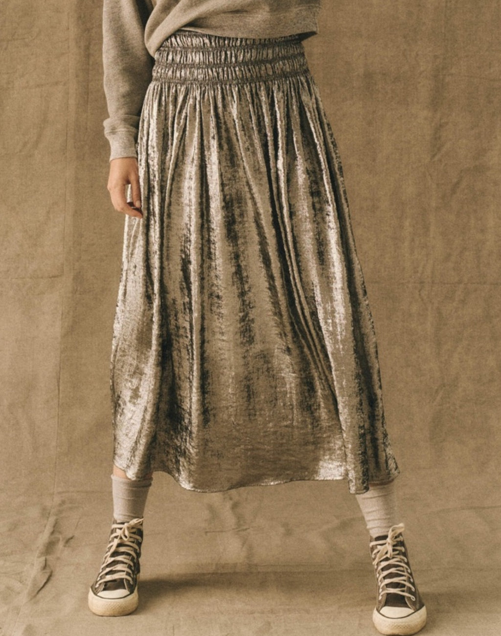 The Great. The Viola Skirt - Silver