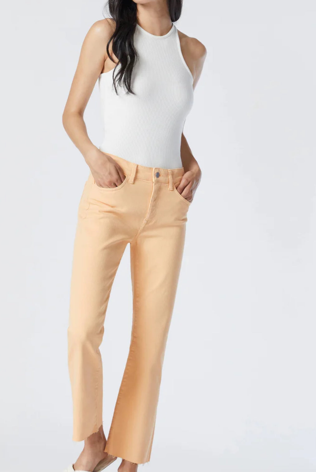 mavi Anika Crop Flare Jeans - Caramel Cream La Vintage