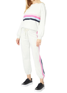 Sundry Stripe Sweatpants - Eggshell