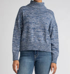 Margaret O’Leary Kimbra Blue Cotton Turtleneck Sweater