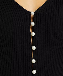 Line & Dot Juliette Rib-Knit Cardigan - Black