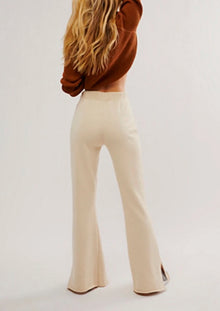 NSF Rusty Side Slit Flare Pants - Natural