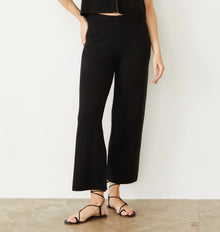 Monrow Boucle Knit Crop Pant - Black