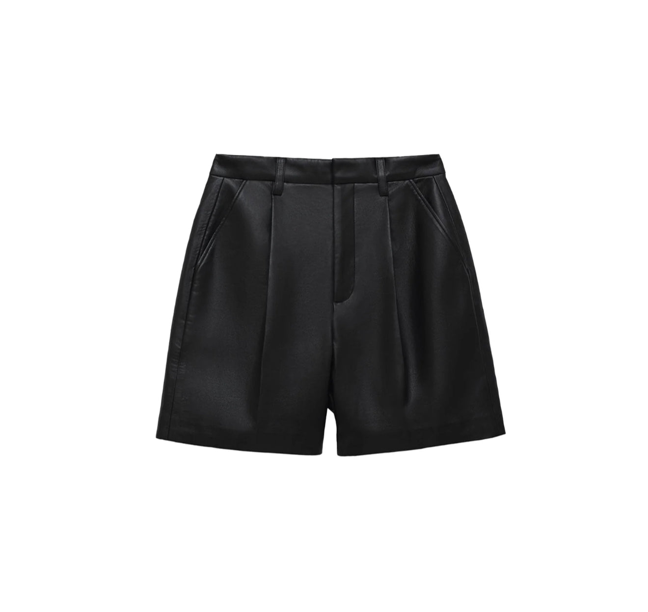 Anine Bing Carmen Short - Black Recycled Leather