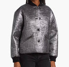 The Great. Quilted Metallic Bomber Jacket