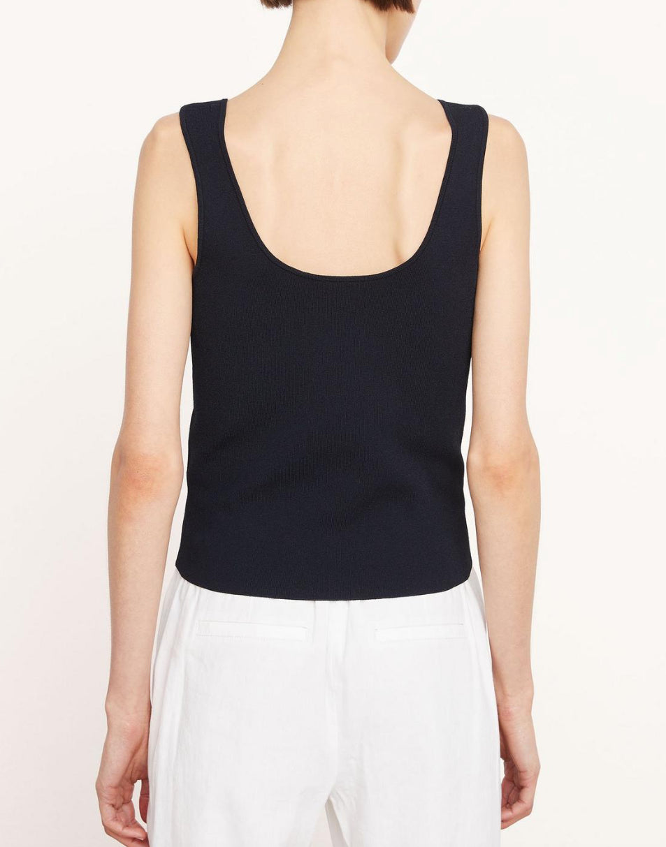 Vince Scoop Neck Tank Top - Black