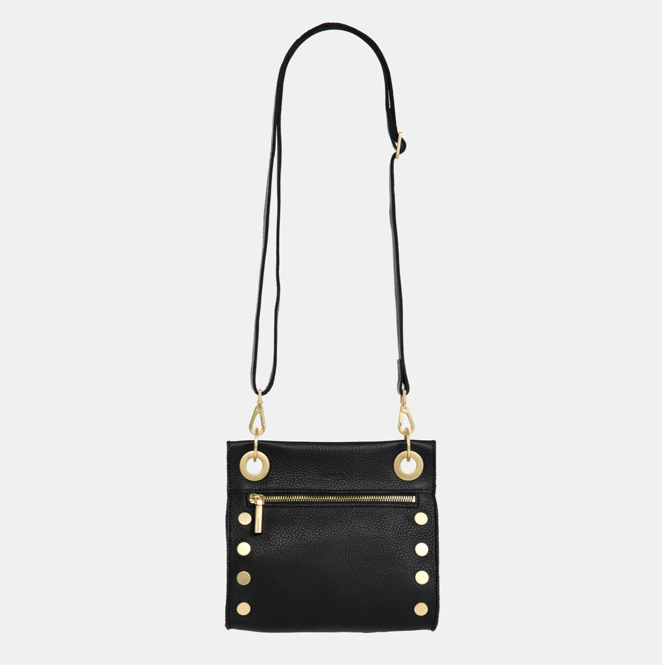 Hammitt TONY SML Leather Crossbody Bag - Black/Brushed Gold