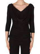 Joseph Ribkoff Drape Neck Top - Black