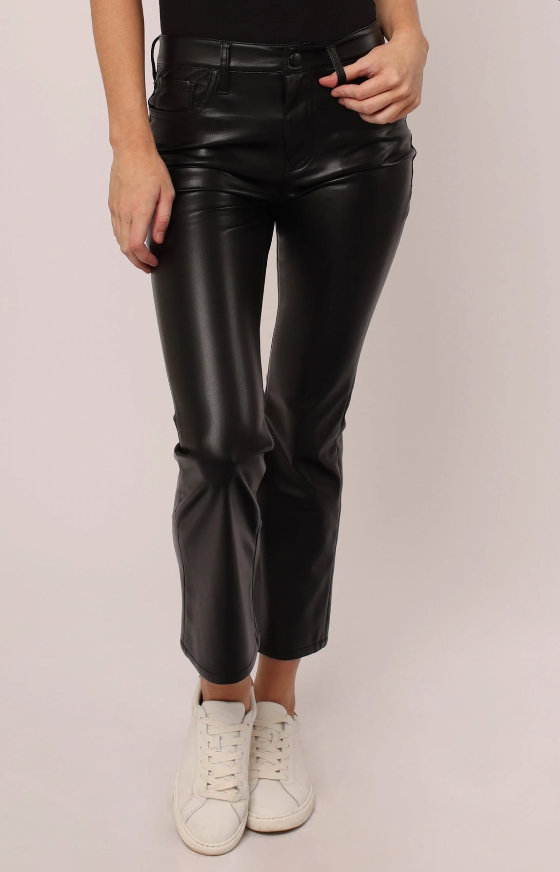 Dear John Jeanne Flare Pant - Black Vegan Leather