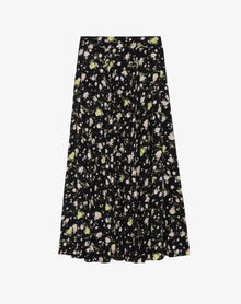 Zadig & Voltaire Joyo Soft Crinkle Roses Skirt - Black