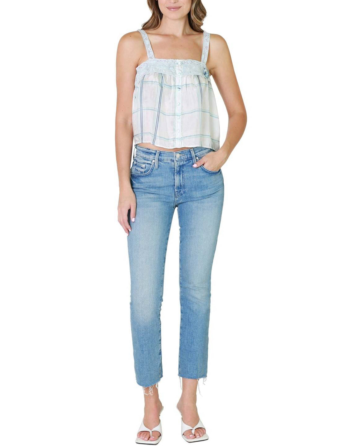 LoveShackFancy Panthea Tank - Morning Rain