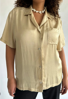 DONNI. Silky Short Sleeve Shirt - Sand