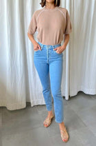 Re/Done 90s Ultra High Rise Ankle Crop - Blue Stone