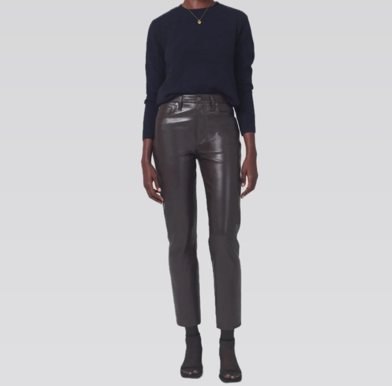 Citizens of Humanity Jolene Leather Pants - Chocolate Torte