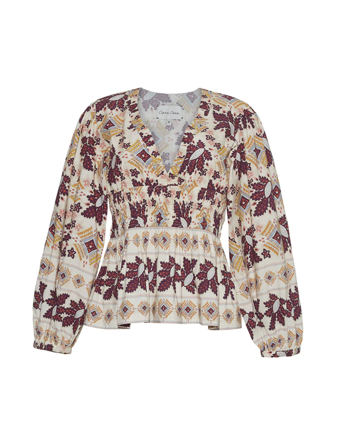 Cara Cara Emmery Top - Retro Floral Turtledove