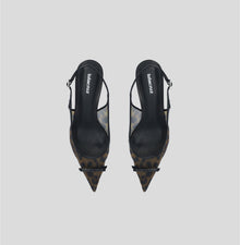 Lola Cruz Satina Slingback Kitten Heels - Leopard