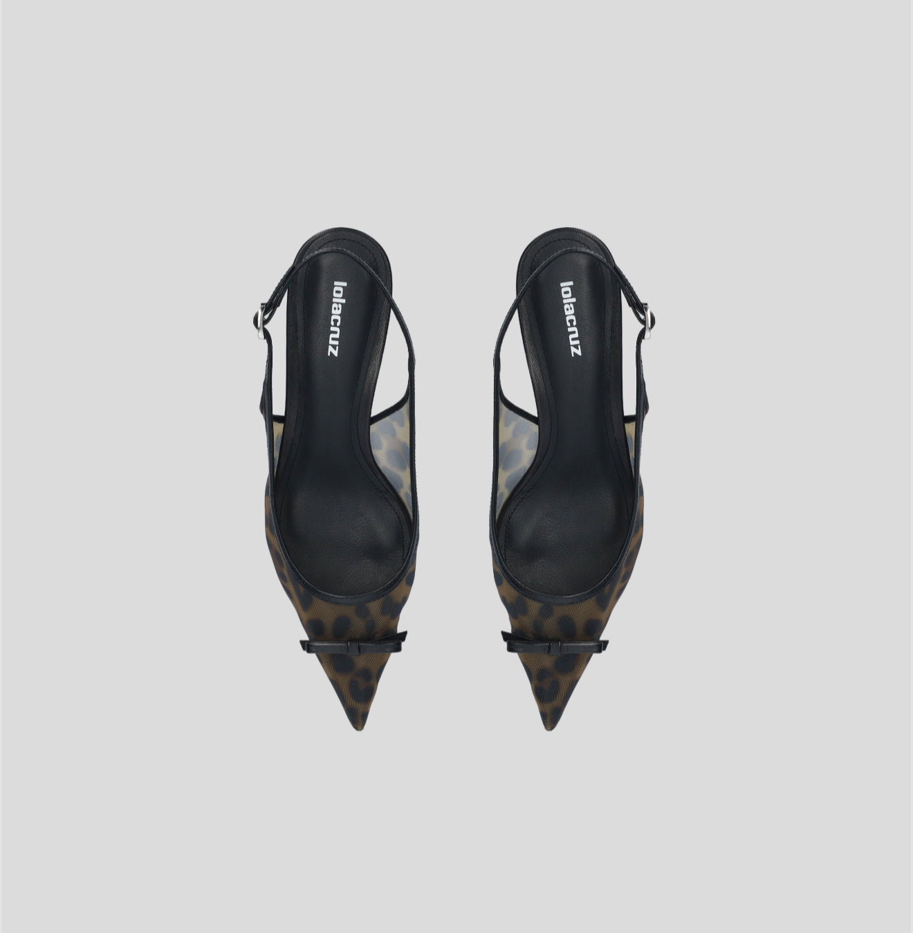 Lola Cruz Satina Slingback Kitten Heels - Leopard