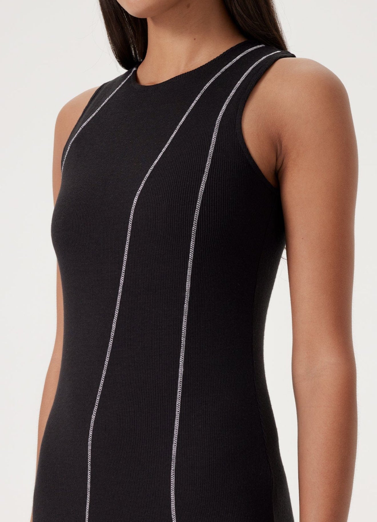 Goldie LeWinter Lilian Ribbed Dress - Black