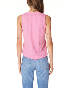 bobi V-Neck Seam Detail Tank - Cotton Candy