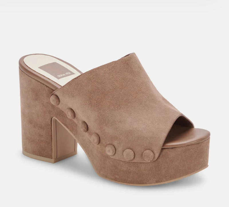 Dolce Vita Emol Platform Sandals - Mushroom Suede