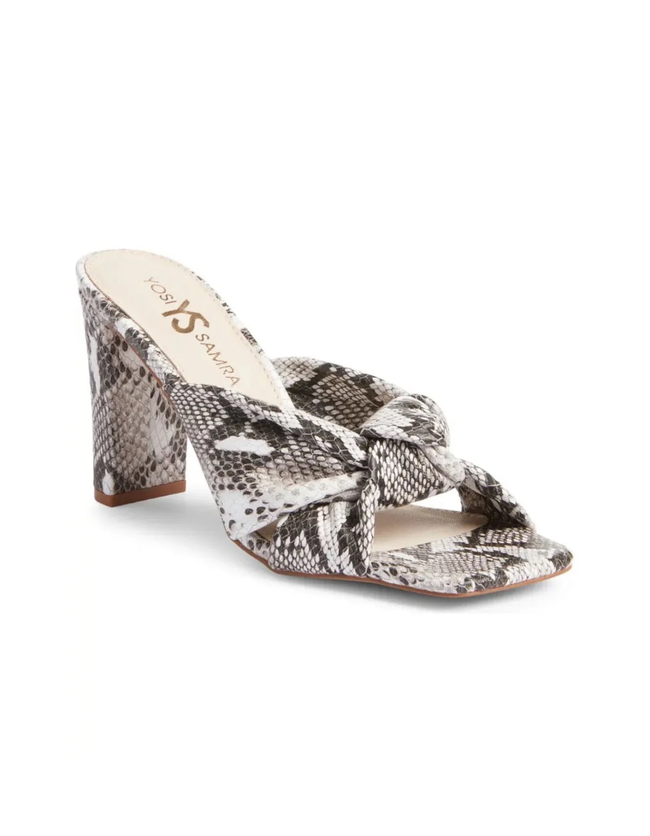 Yosi Samra Hazel Dress Sandal in Natural Snake Leather