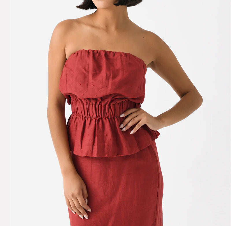 POSSE Aurelia Strapless Top - Rust
