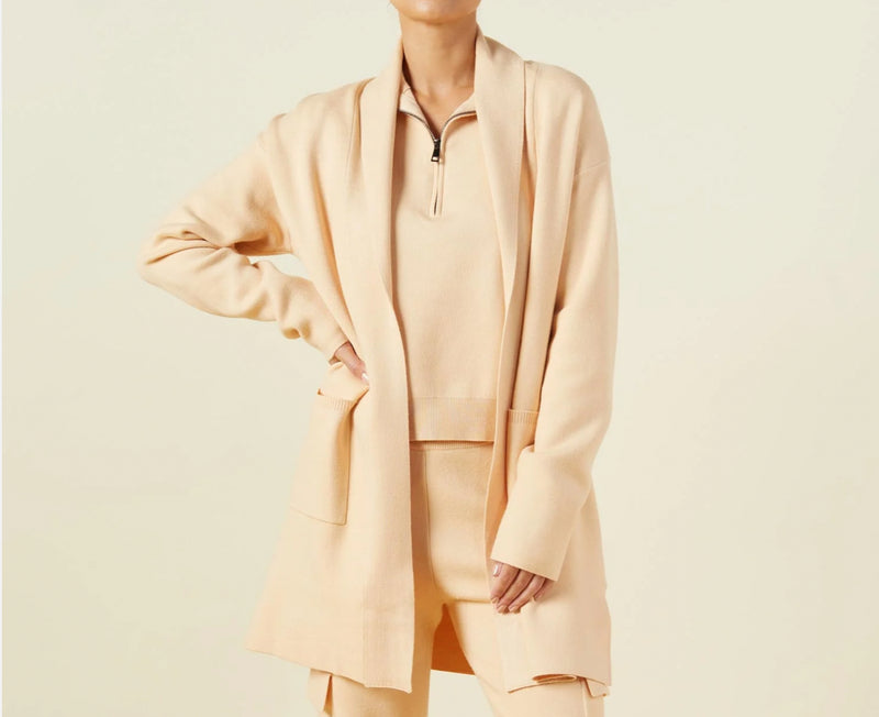 Monrow Supersoft Sweater Knit Cardigan - Vanilla