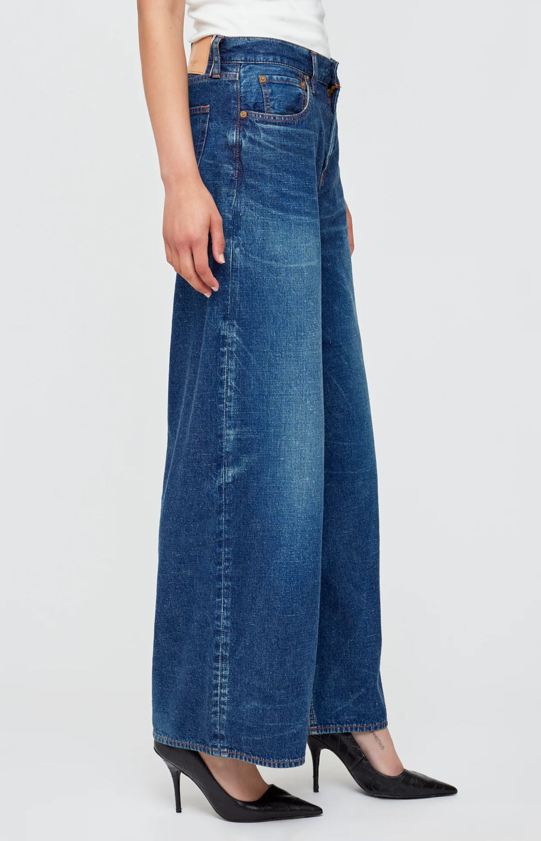 Moussy Vintage Emporia Super Wide Pants - Dark Blue