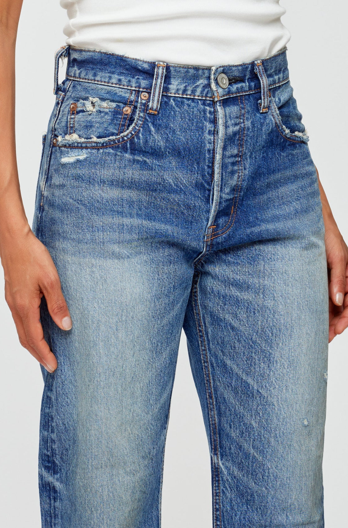 Moussy Vintage Ridgecrest Wide Straight - 110 Blue