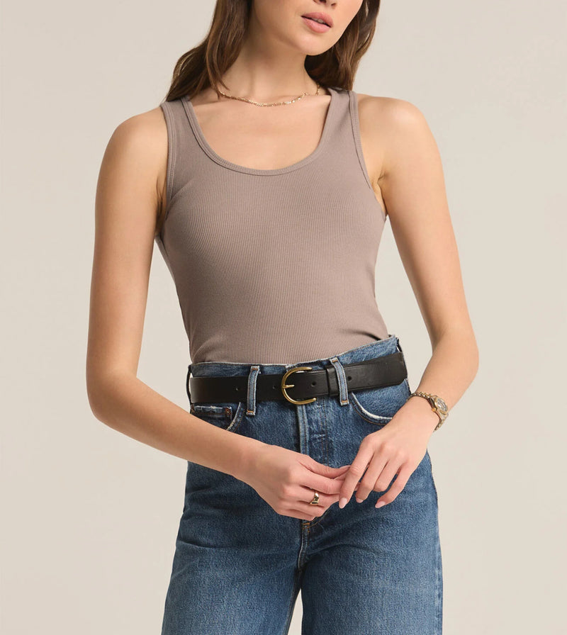 Z Supply Essy Rib Top - Slate