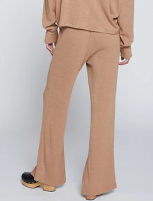 Stateside Rachel Chunky Rib Front Slit Tie Pant - Toffee