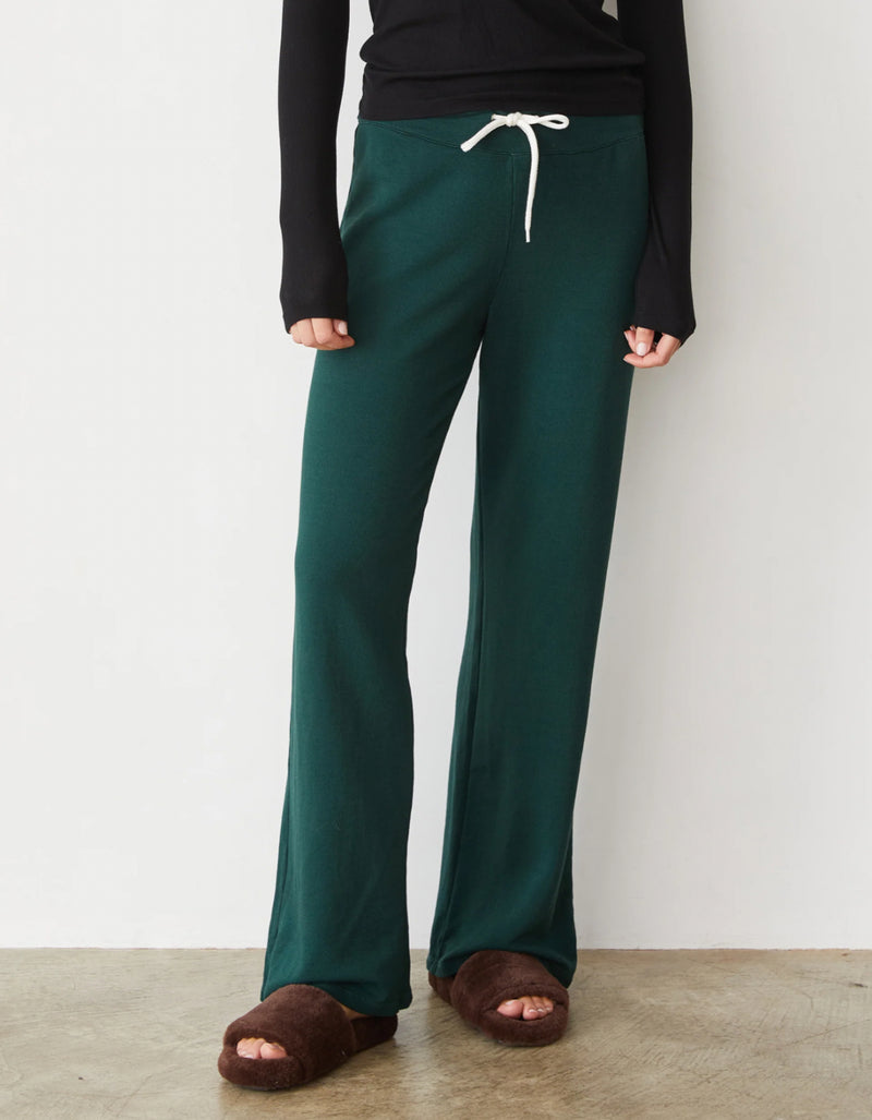 Monrow Softfleece Straight Leg Vintage Sweat - Evergreen