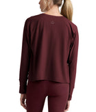 Beyond Yoga Featherweight Daydreamer Pullover - Midnight Burgundy Heather
