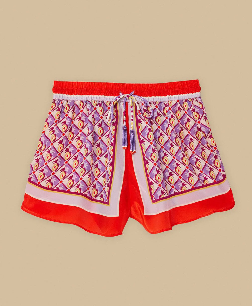 Farm Rio Multicolor Graphic Pineapple Scarf Shorts