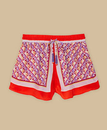 Farm Rio Multicolor Graphic Pineapple Scarf Shorts