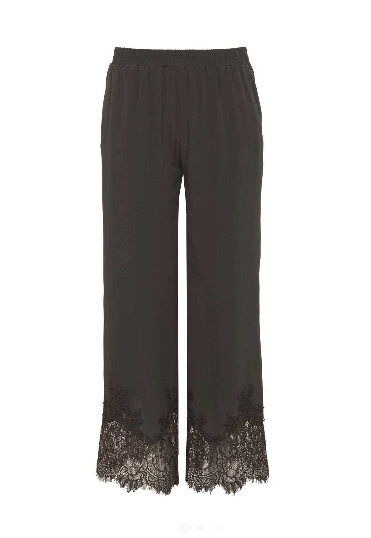 Gold Hawk Claudette Lace Silk Pants - Dark Grey