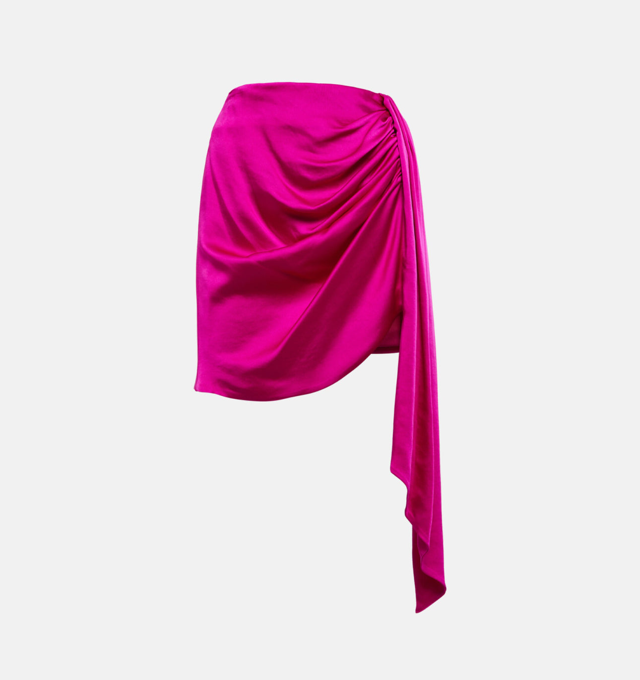 SIMKHAI Mae Draped Satin Mini Skirt - Bougainvillea