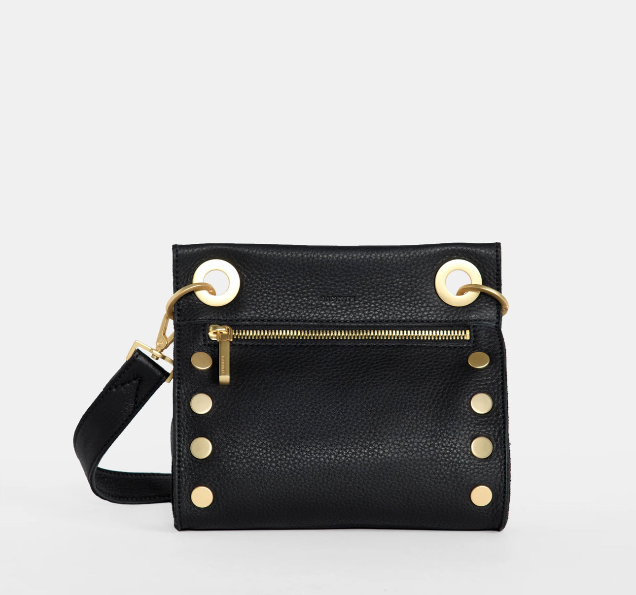 Hammitt TONY SML Leather Crossbody Bag - Black/Brushed Gold